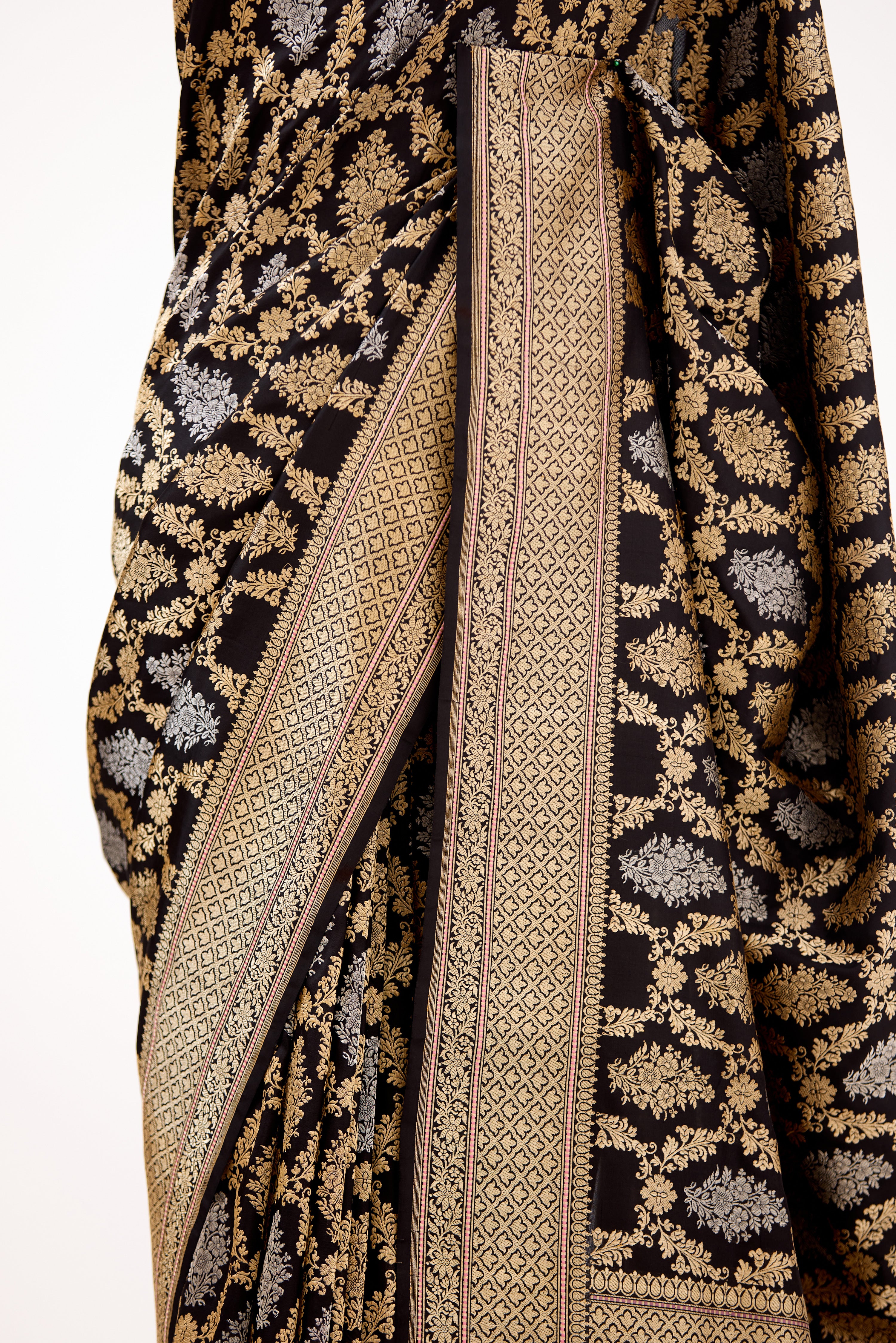 Black Banarasi Silk Saree