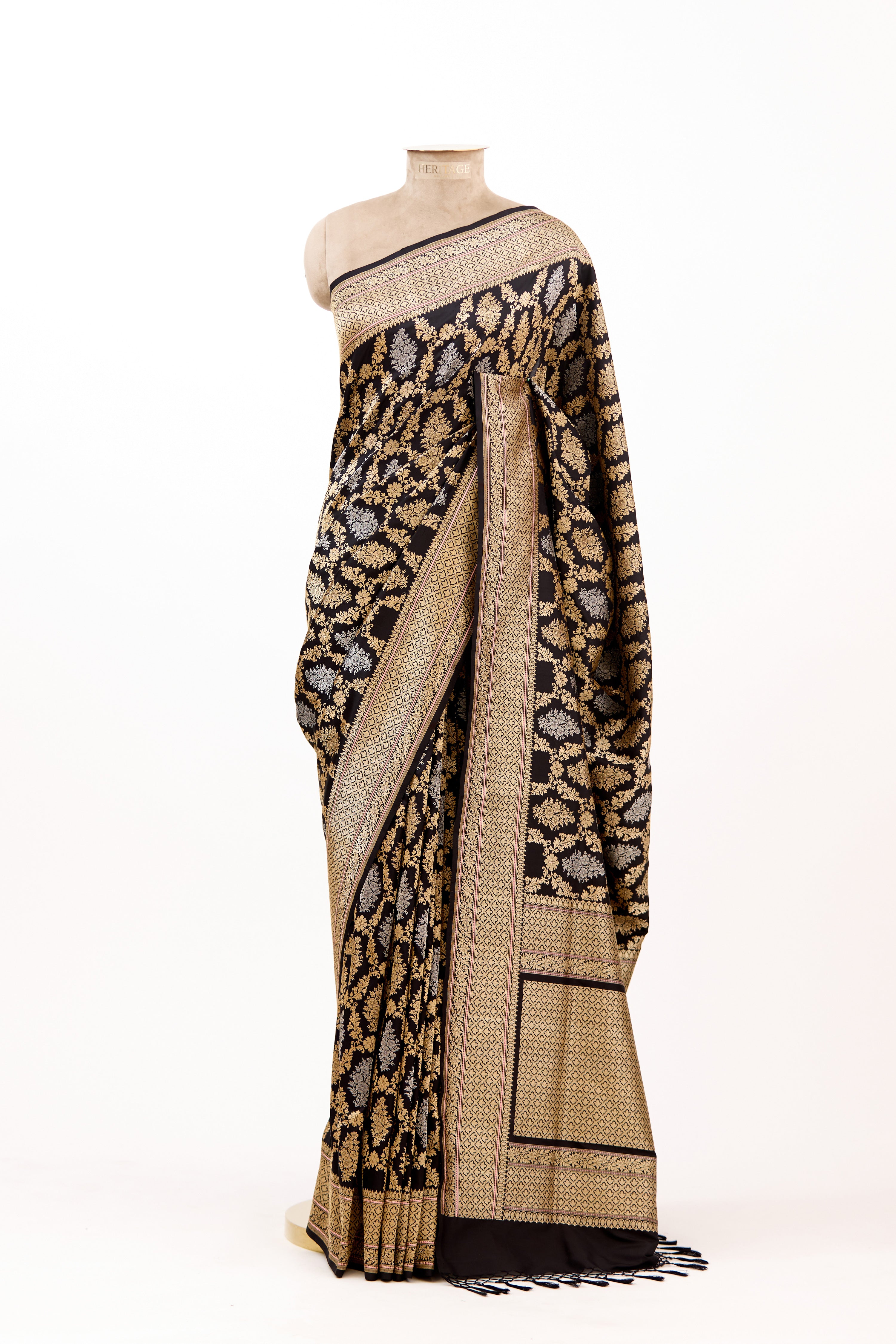 Black Banarasi Silk Saree