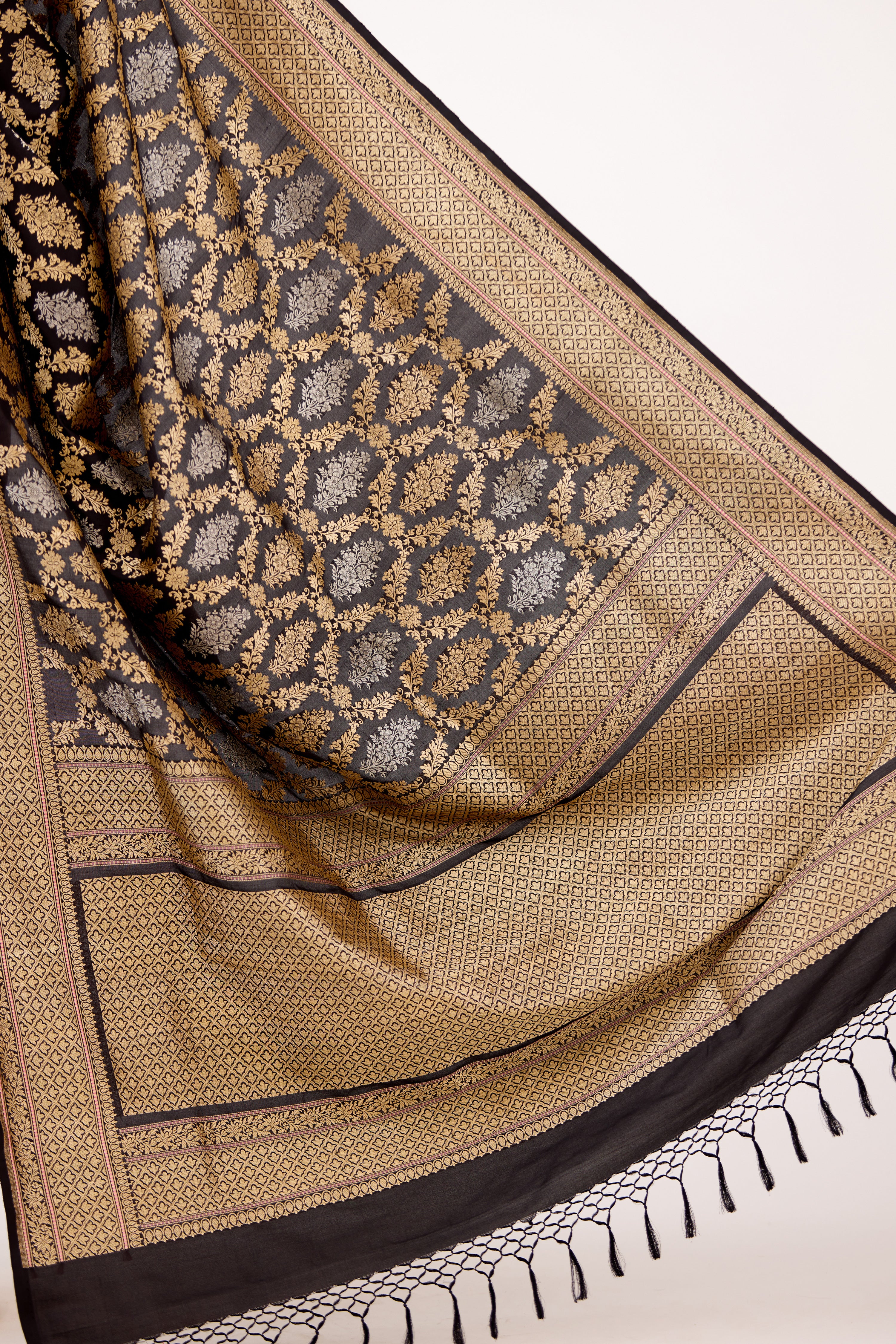 Black Banarasi Silk Saree