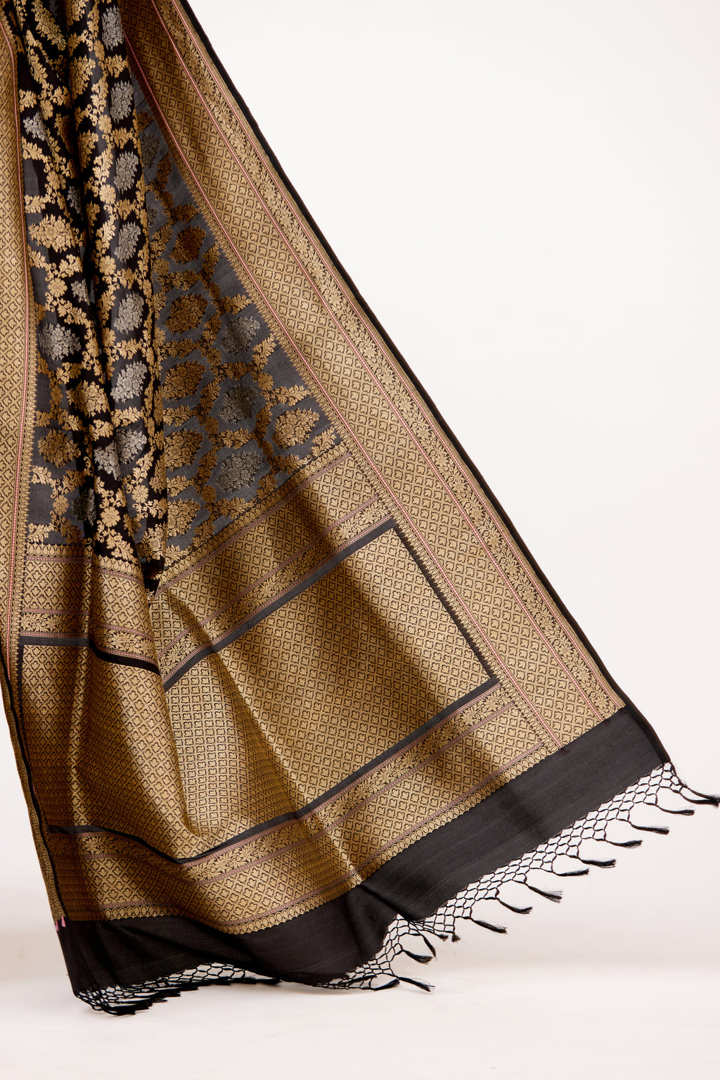 Black Banarasi Silk Saree
