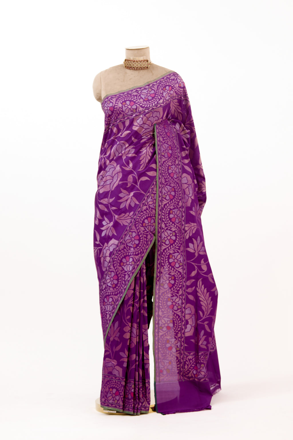 Purple Banarasi Silk Saree