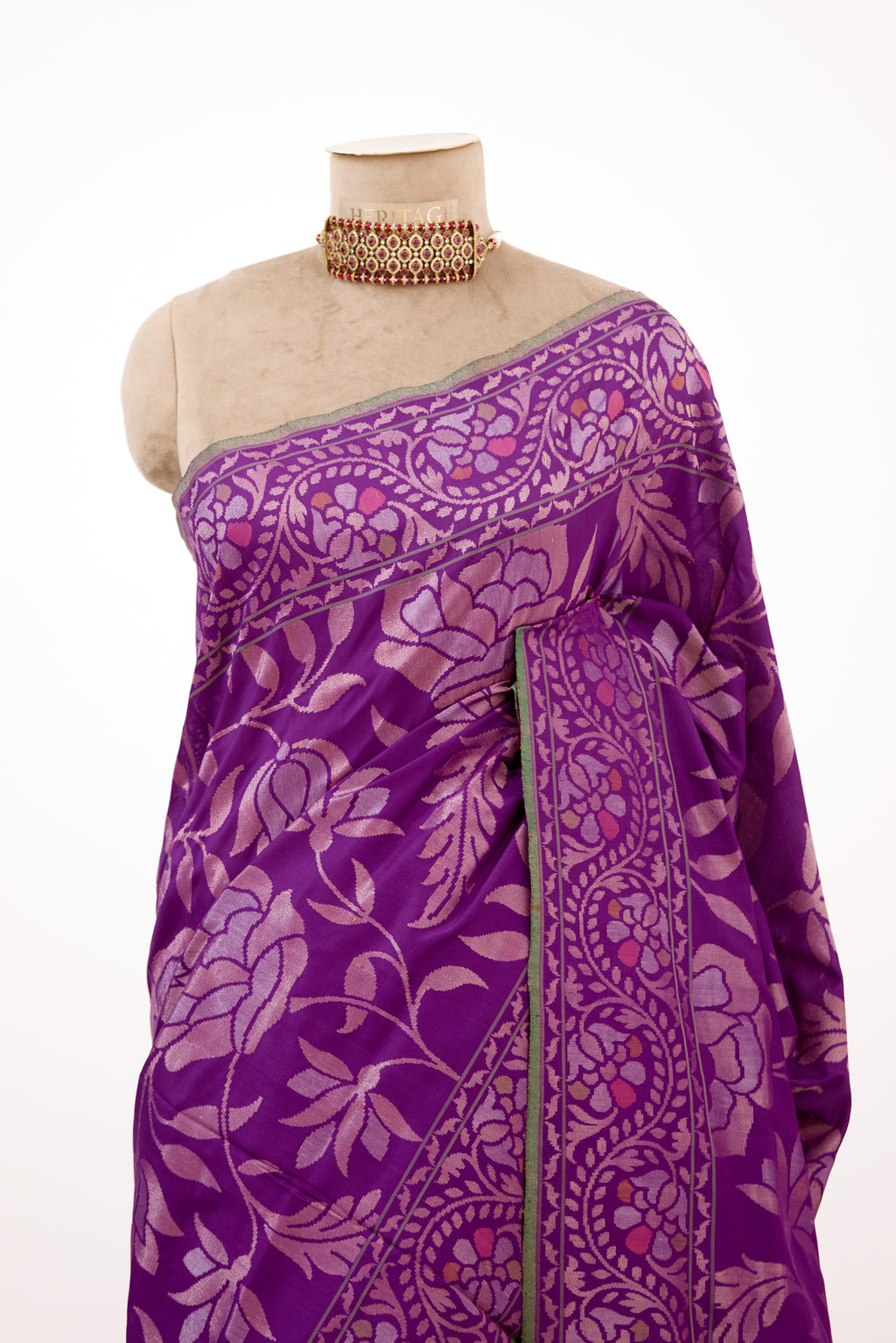 Purple Banarasi Silk Saree