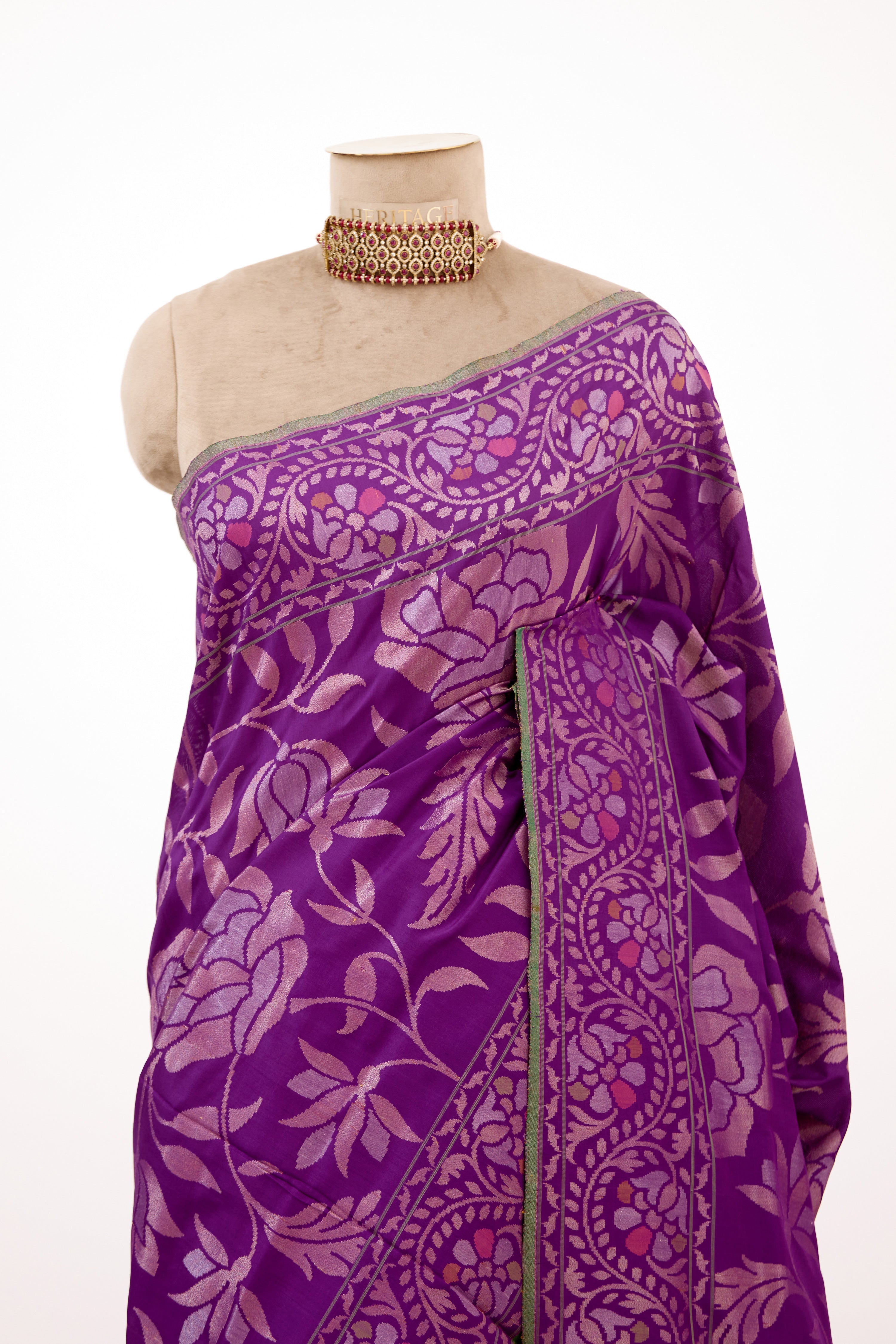 Purple Banarasi Silk Saree