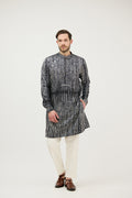 Nawabi Texture Print Classic Kurta Set