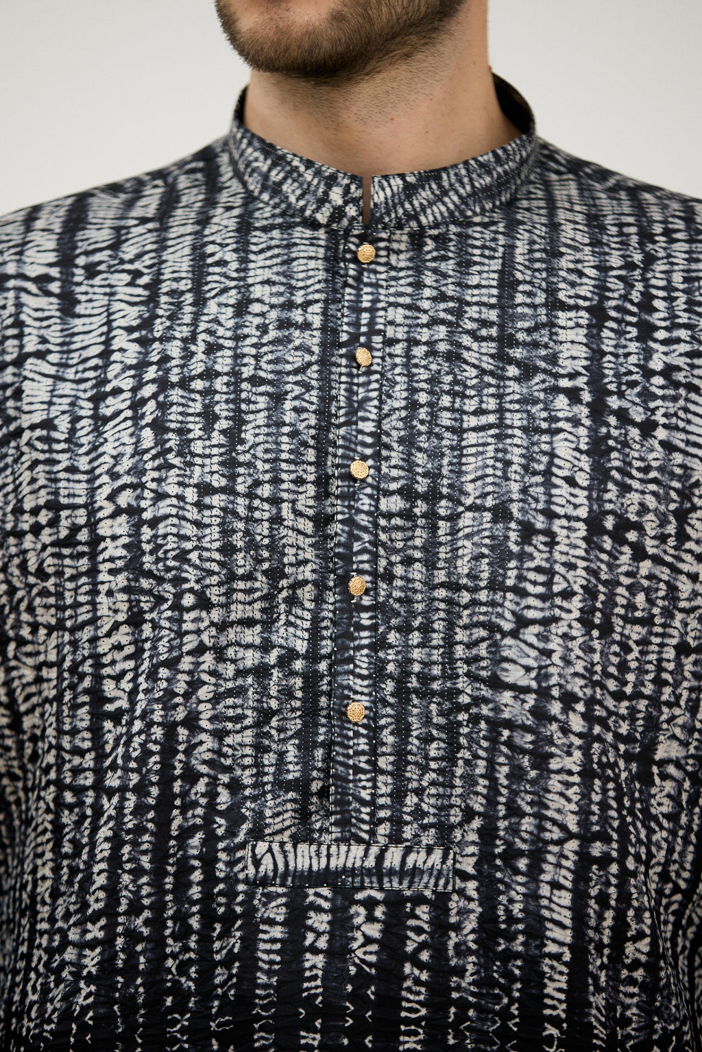 Nawabi Texture Print Classic Kurta Set