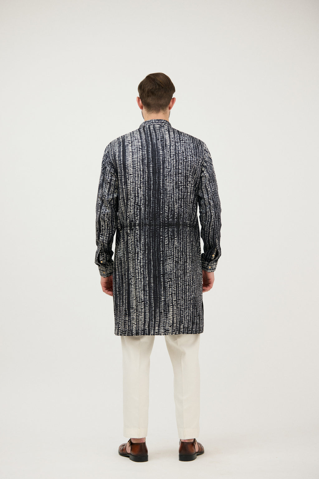 Nawabi Texture Print Classic Kurta Set