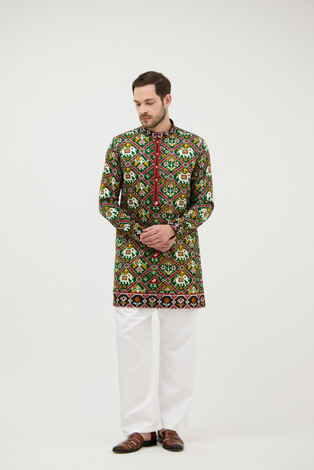 Royal Patola Double Ikkat Kurta Set