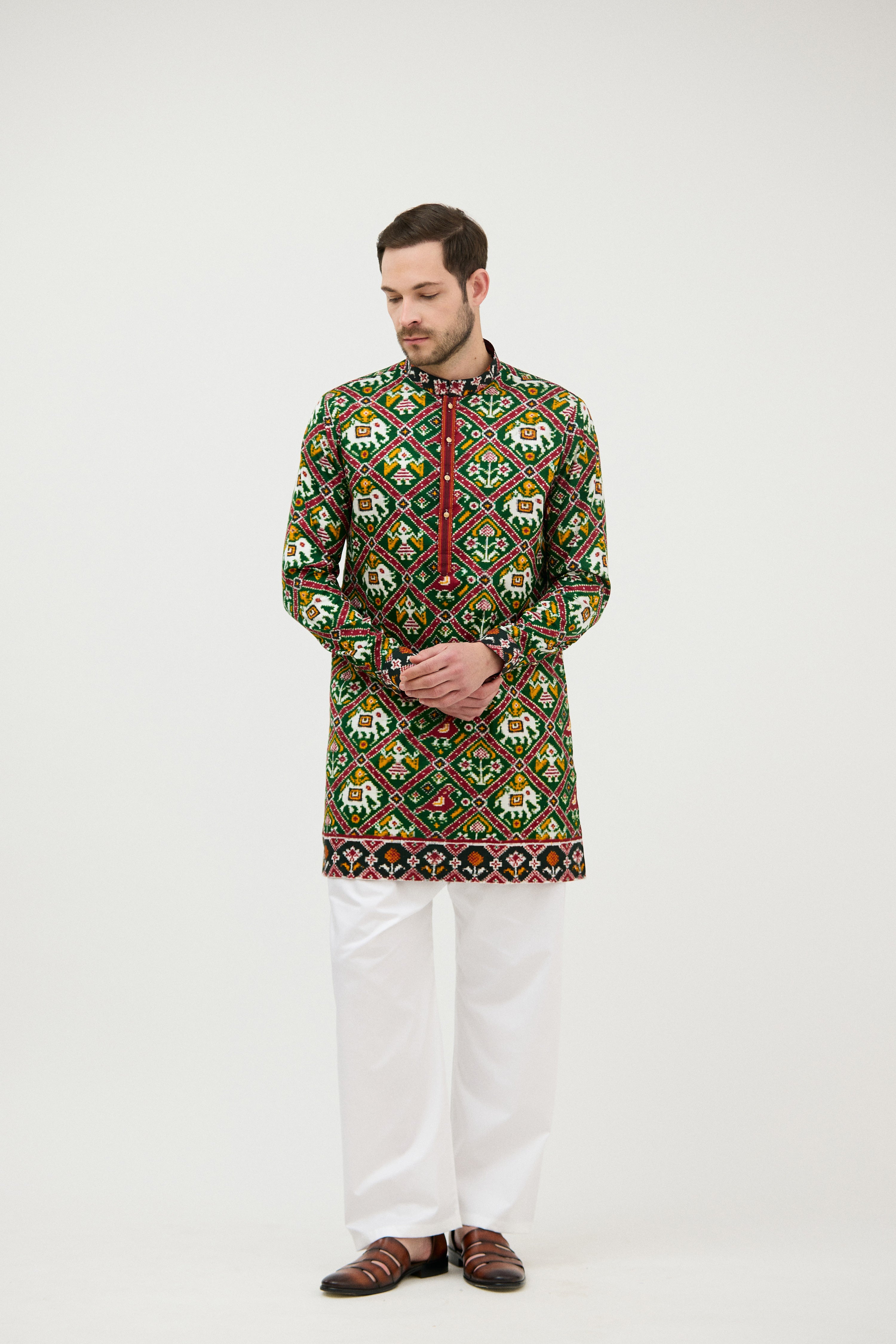 Royal Patola Double Ikkat Kurta Set