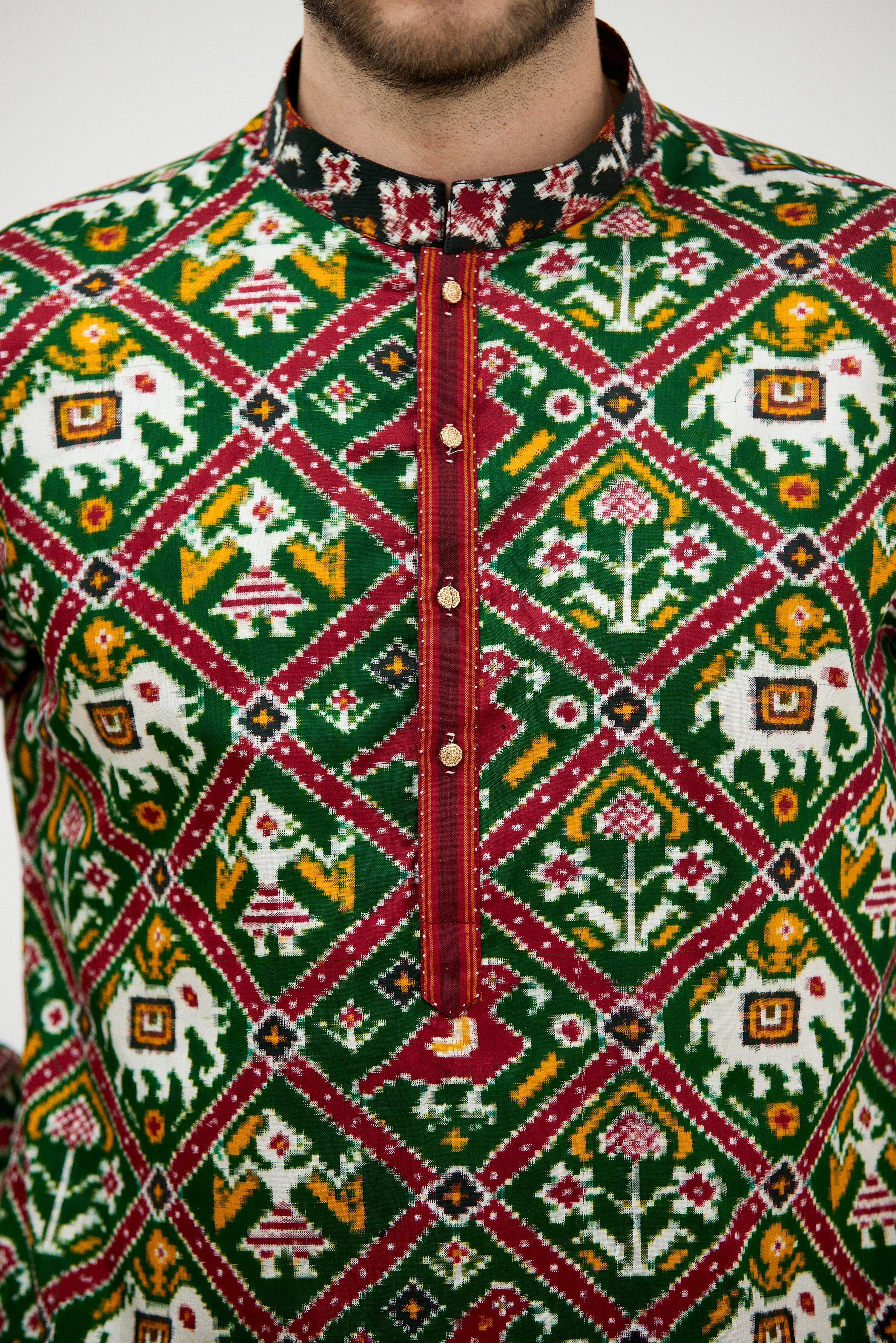 Royal Patola Double Ikkat Kurta Set