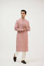 Aaristo French Knot Resham Linen Kurta Set