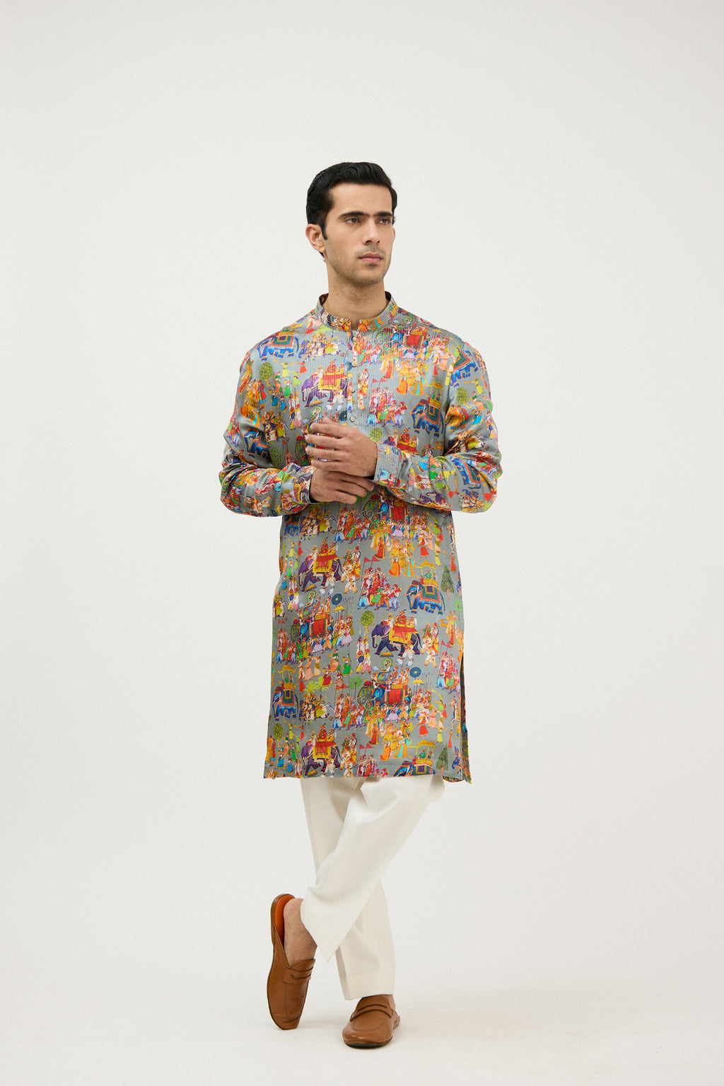 Riwaayat Print Dhagai Detail Kurta Set