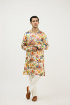 Rajwada Print Dhagai Highlight Kurta Set