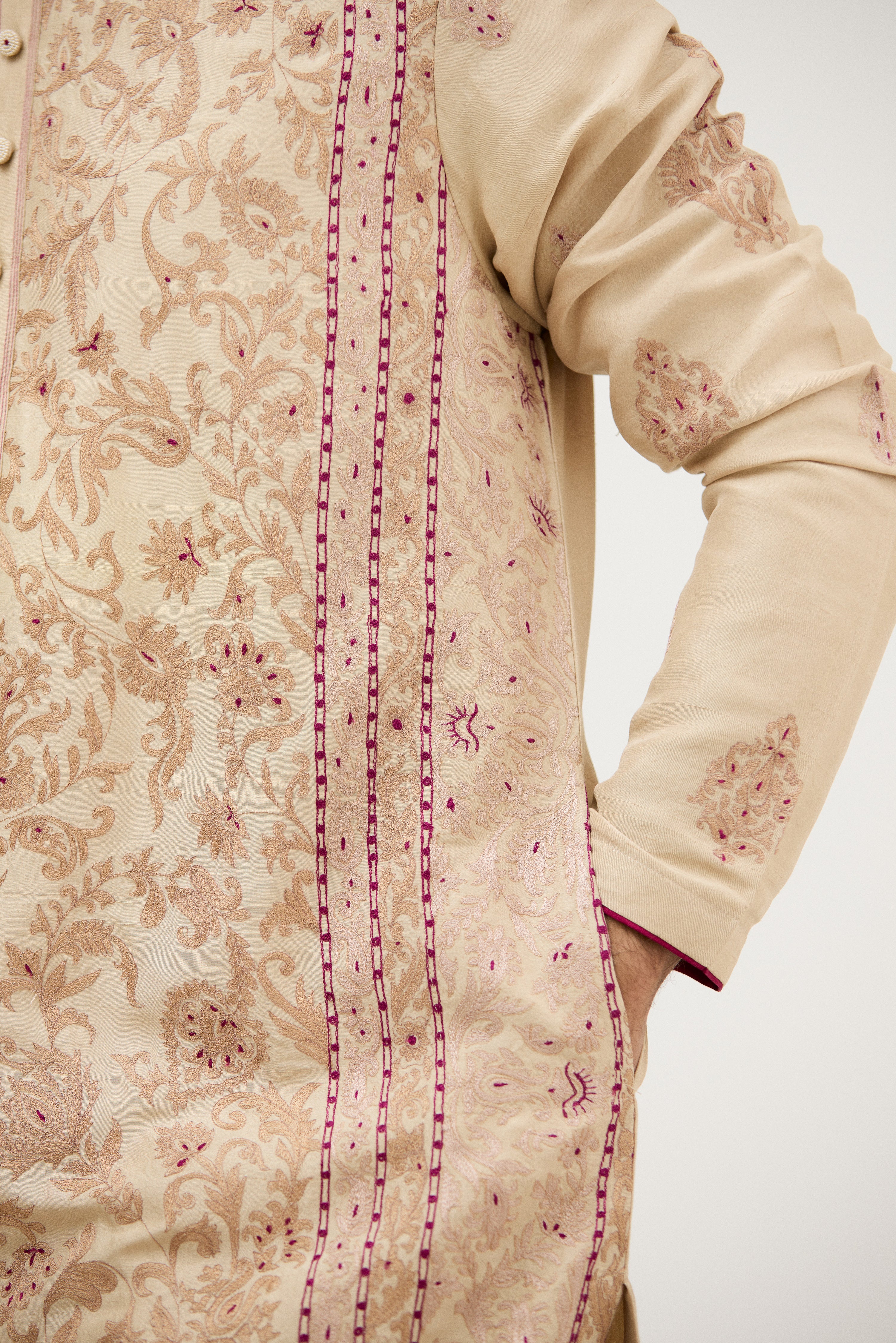 Resham Zari Embroidery Kurta Set
