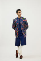 Patola Royale Design Double Ikkat Front-Open Bandhgala
