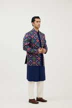 Patola Royale Design Double Ikkat Front-Open Bandhgala