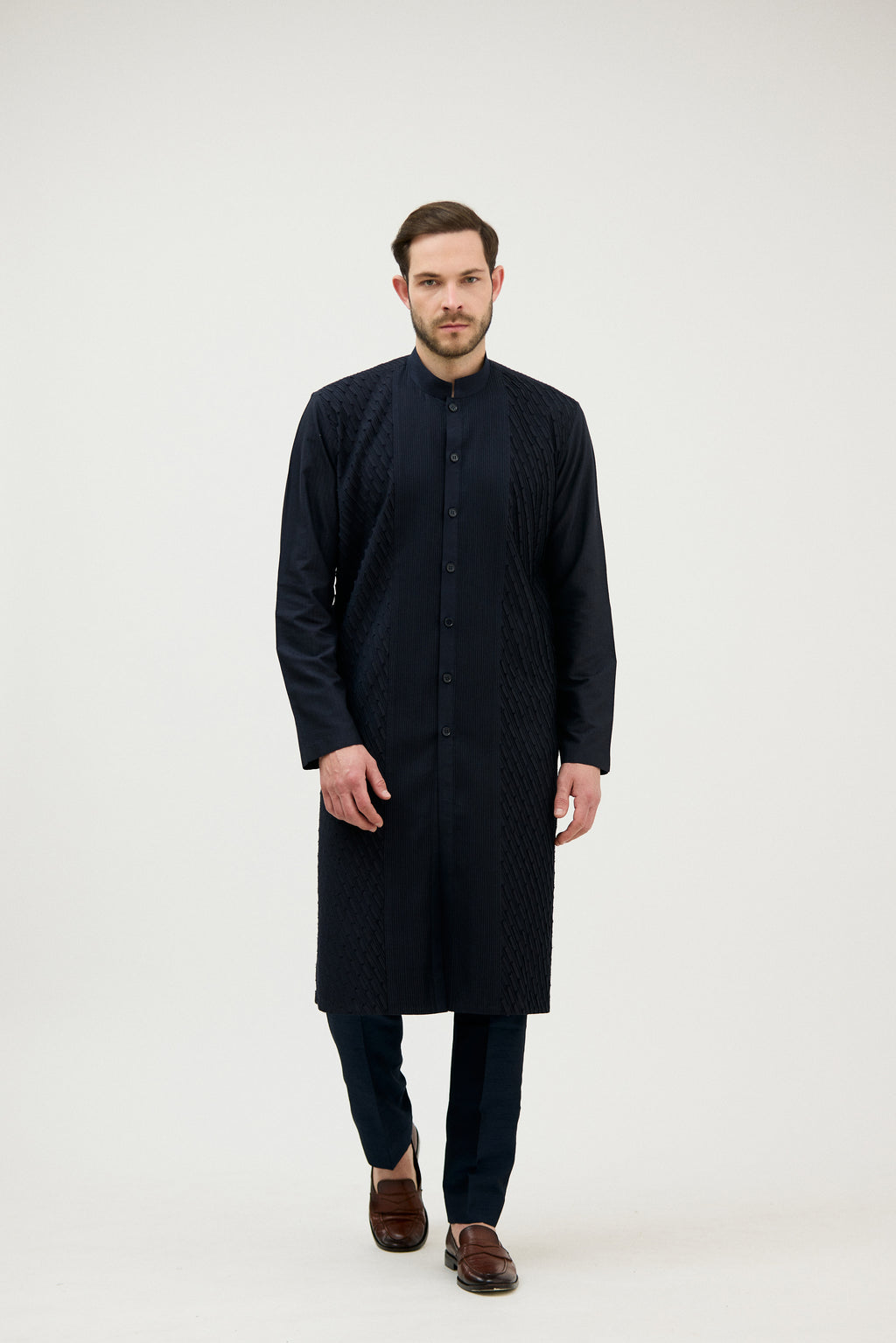 Parampara Pintuck Front-Open Kurta Set