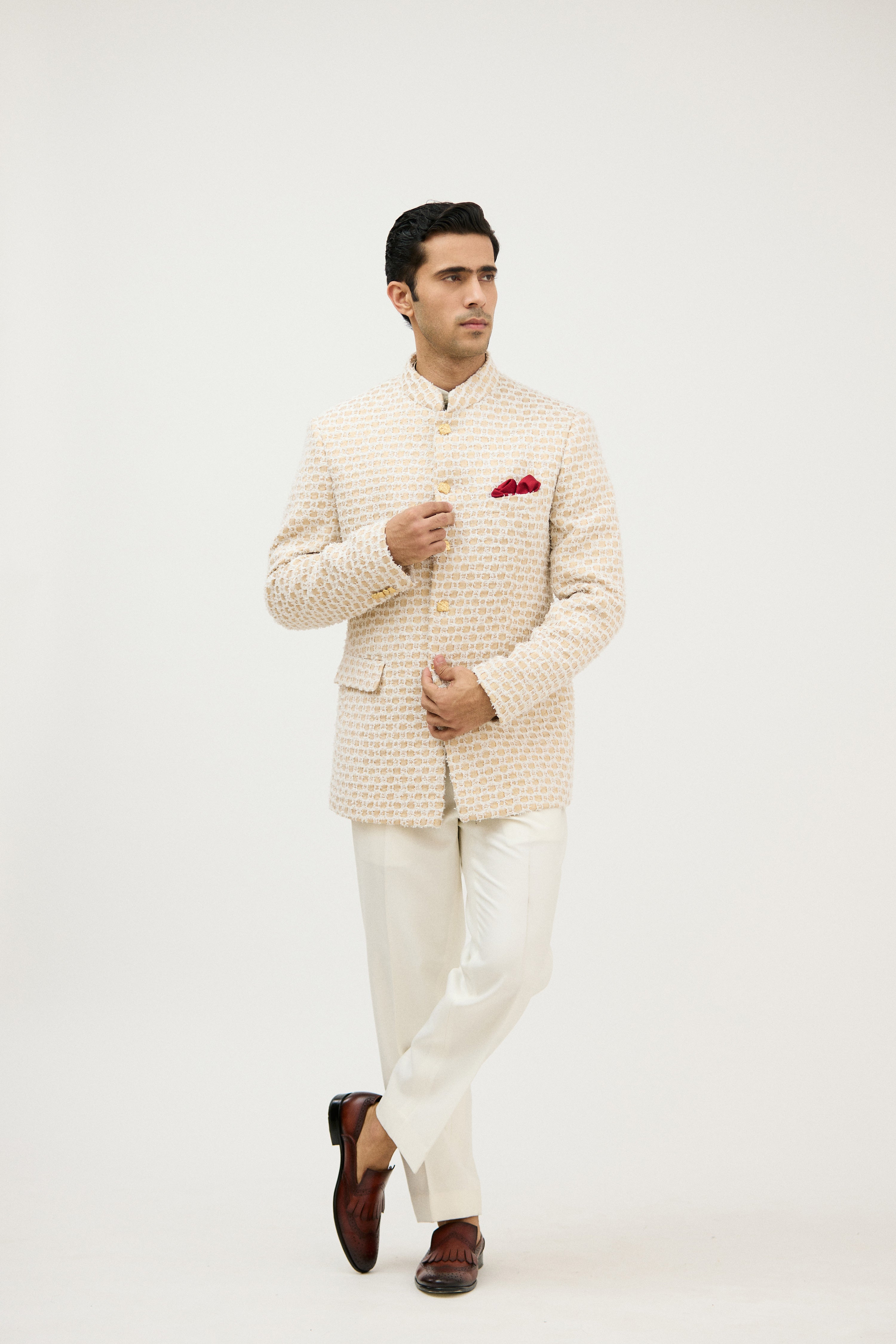 Shahi Square Lurex Silk Bandhgala
