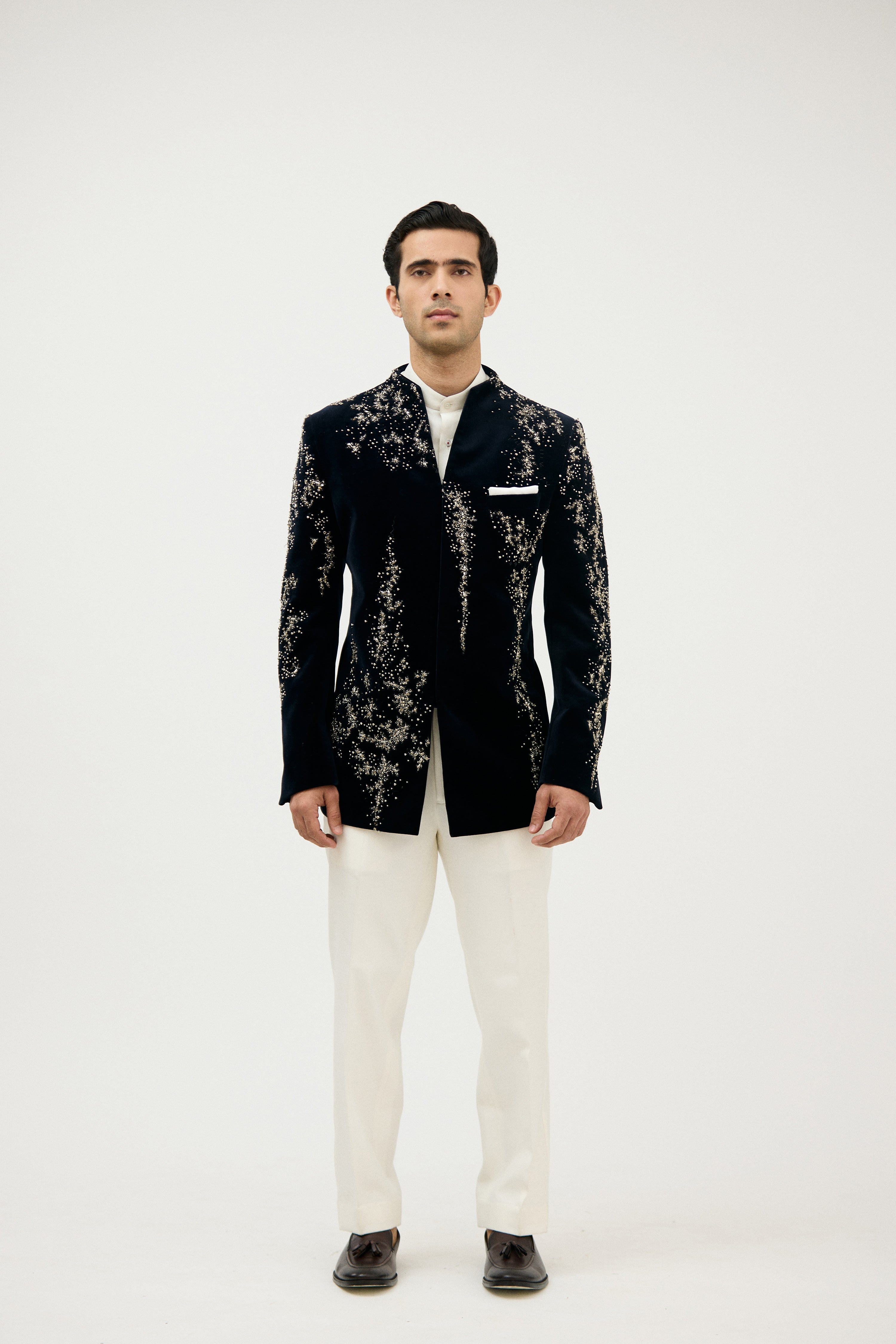 Sheeshmahal Beaded Velvet Bandhgala