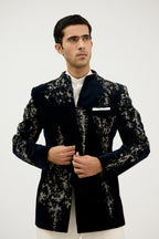 Sheeshmahal Beaded Velvet Bandhgala