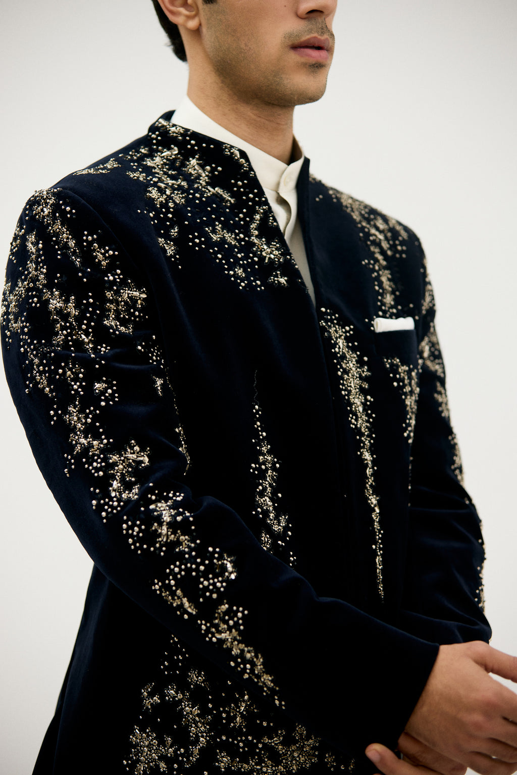 Sheeshmahal Beaded Velvet Bandhgala