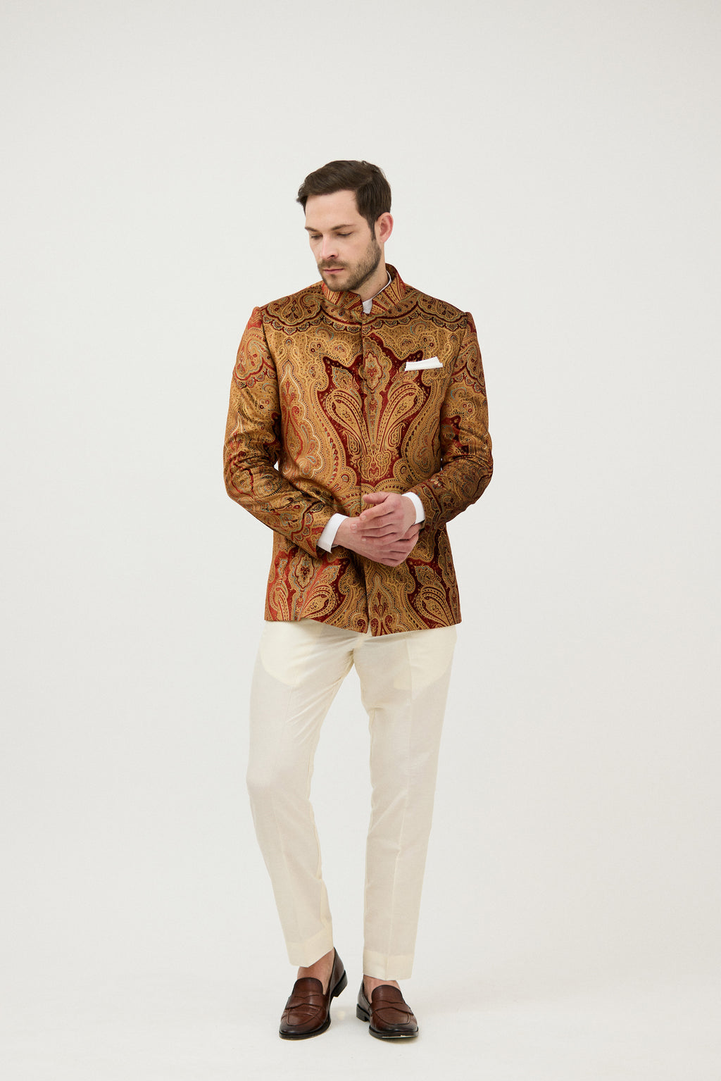 Nawab-e-Paisley Velvet Bandhgala