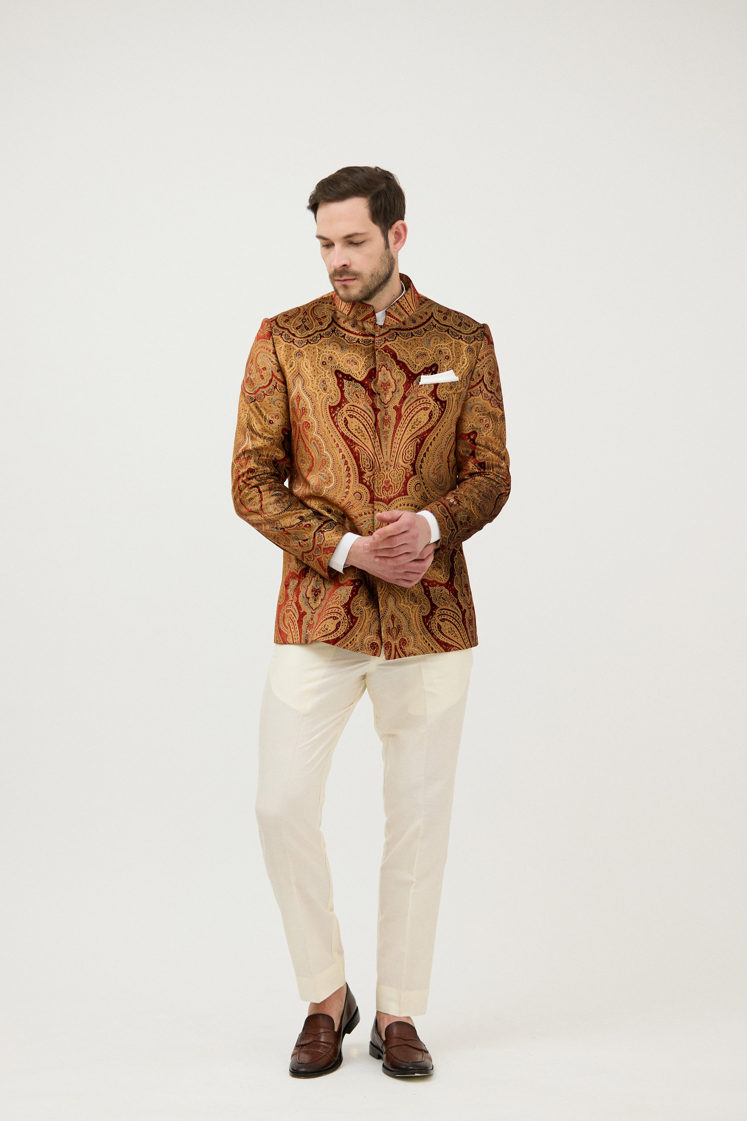 Nawab-e-Paisley Velvet Bandhgala