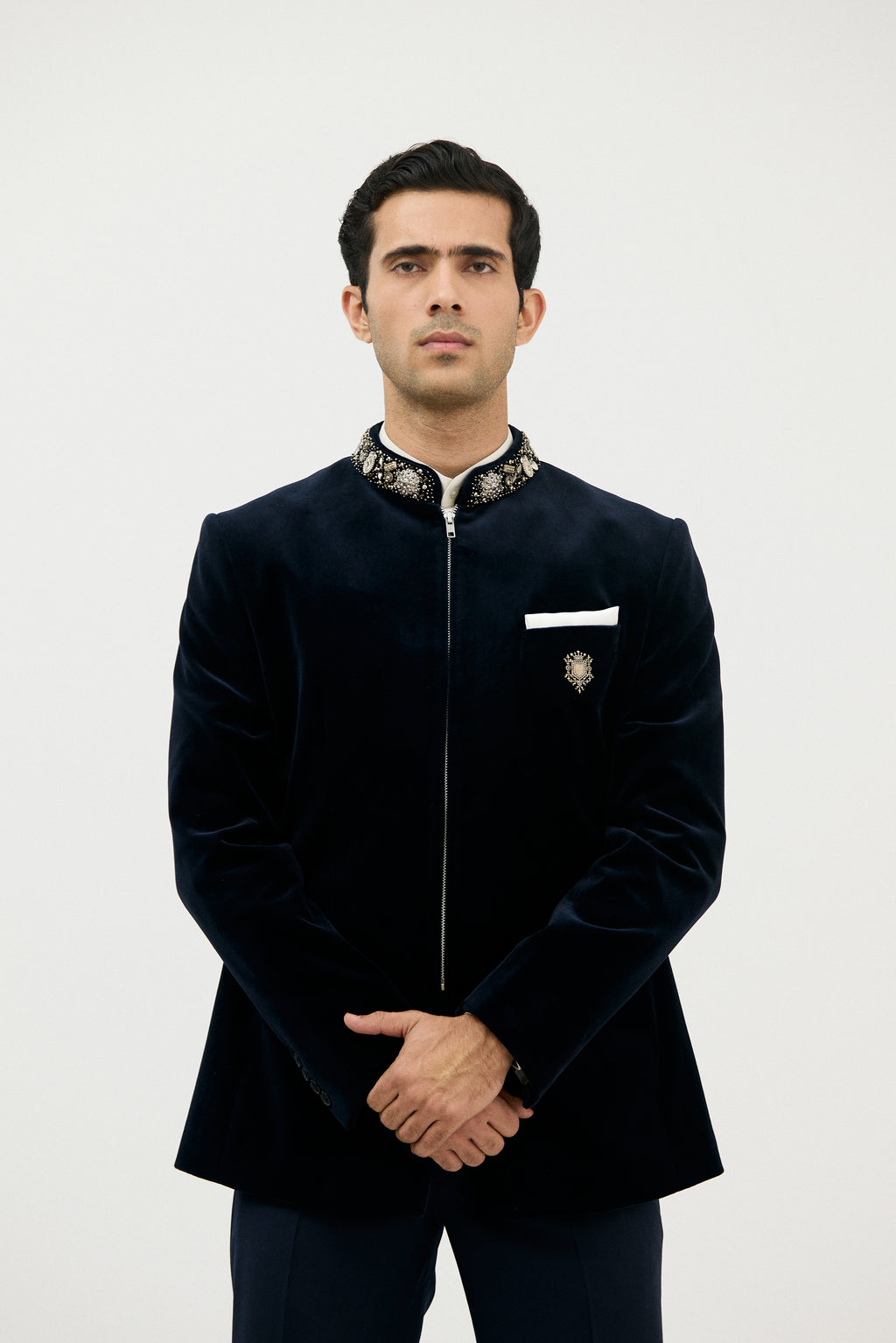 Noor-e-Velvet Zip-Closure Bandhgala