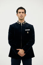Noor-e-Velvet Zip-Closure Bandhgala