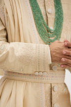 Classic Resham Beads Sherwani With Plain Kurta Set