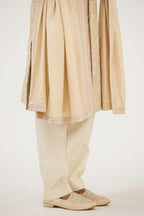 Classic Resham Beads Sherwani With Plain Kurta Set