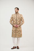 Dabka Zari Resham Work Sherwani With Plain Kurta Set