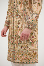 Dabka Zari Resham Work Sherwani With Plain Kurta Set