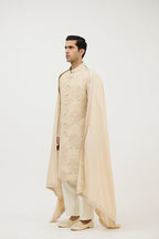 Signature Nawabi Resham Beads Sherwani With Plain Kurta Set