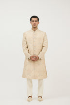 Signature Nawabi Resham Beads Sherwani With Plain Kurta Set