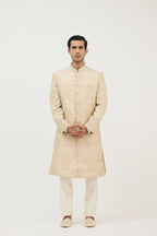 Signature Nawabi Resham Beads Sherwani With Plain Kurta Set