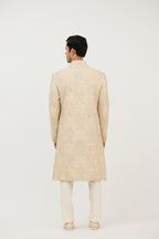 Signature Nawabi Resham Beads Sherwani With Plain Kurta Set