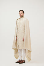 Royal Atelier All-Over Resham Bridal Sherwani With Kurta Set