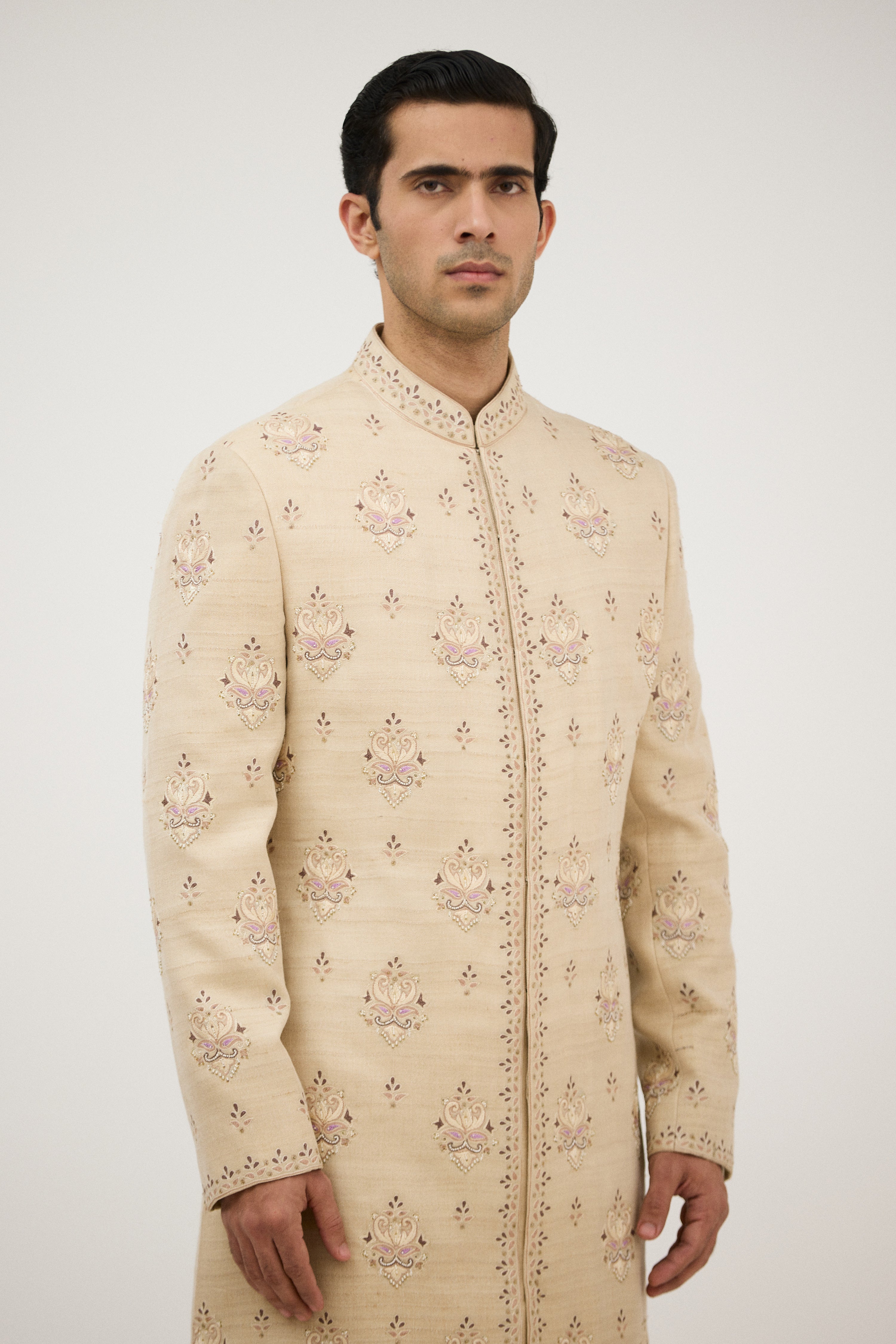 Grand Royale Hand Resham Sherwani With Kurta Set