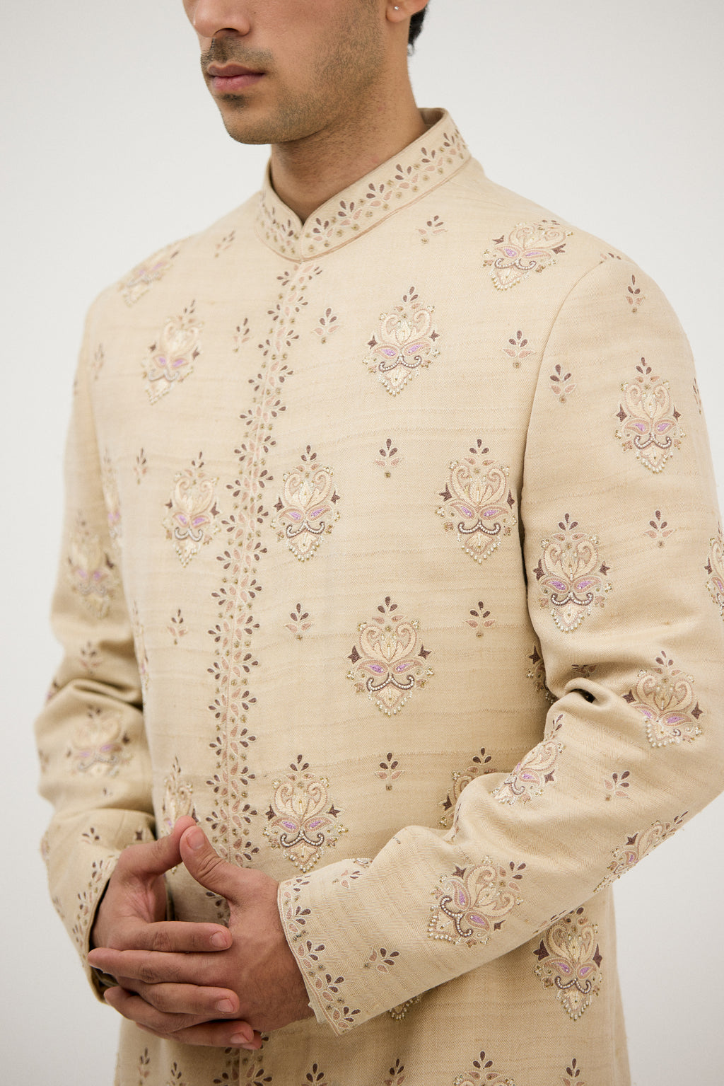 Grand Royale Hand Resham Sherwani With Kurta Set