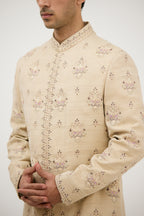 Grand Royale Hand Resham Sherwani With Kurta Set