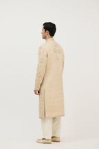 Sunehri Sheesh Mahal Resham Embroidered Sherwani With Kurta Set