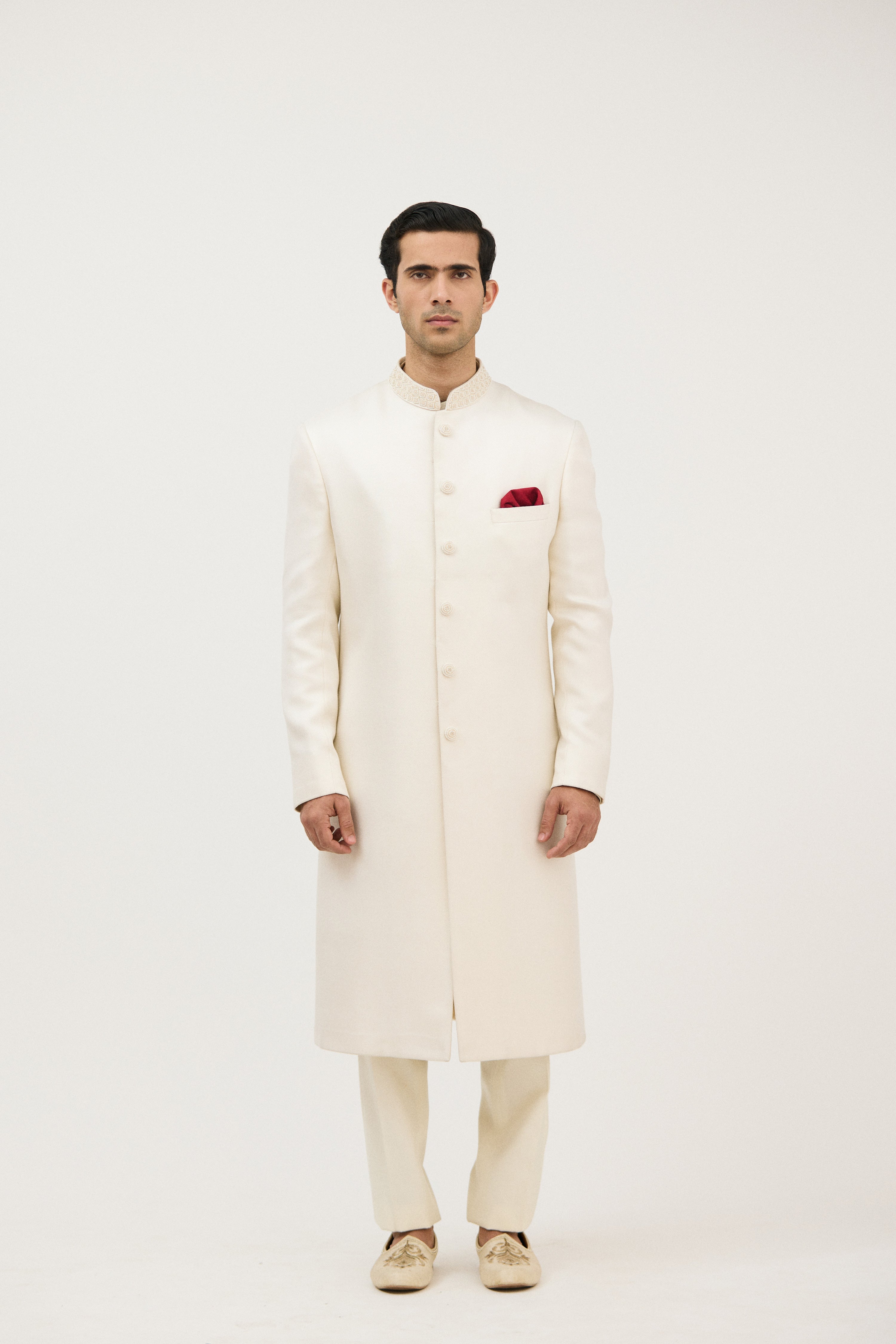 Shahi Beads Embellished French Knot Sherwani