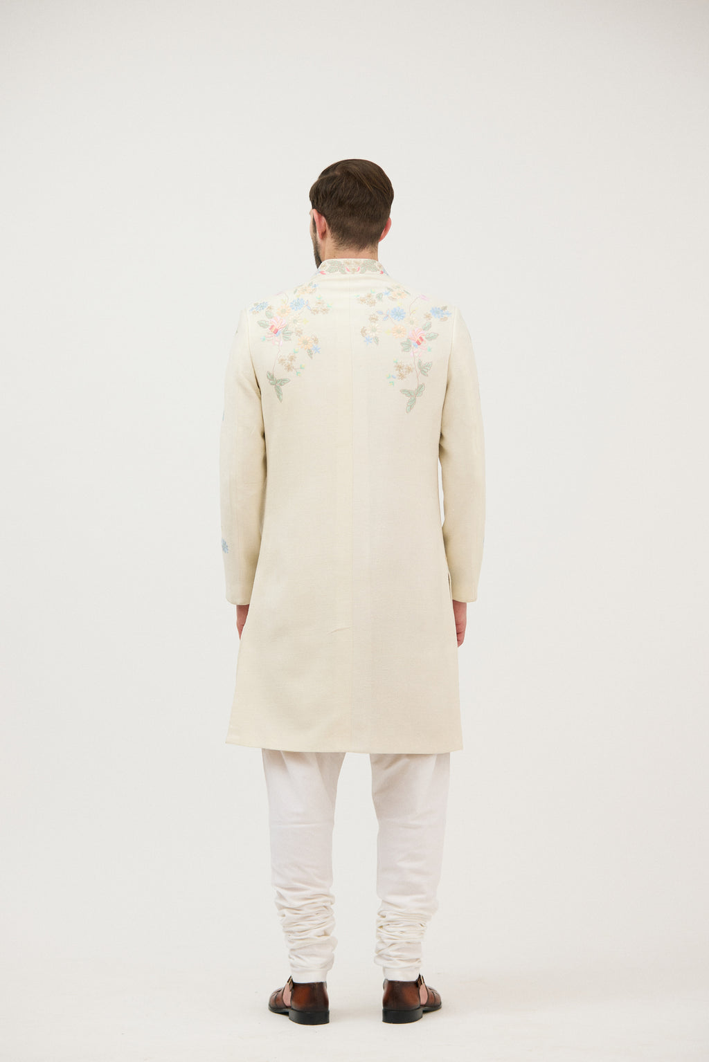 Shehzaada Multicolou Resham Sherwani With Kurta Set