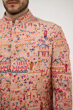 Pharsi Elegance Hand Resham Sherwani With Kurta Set