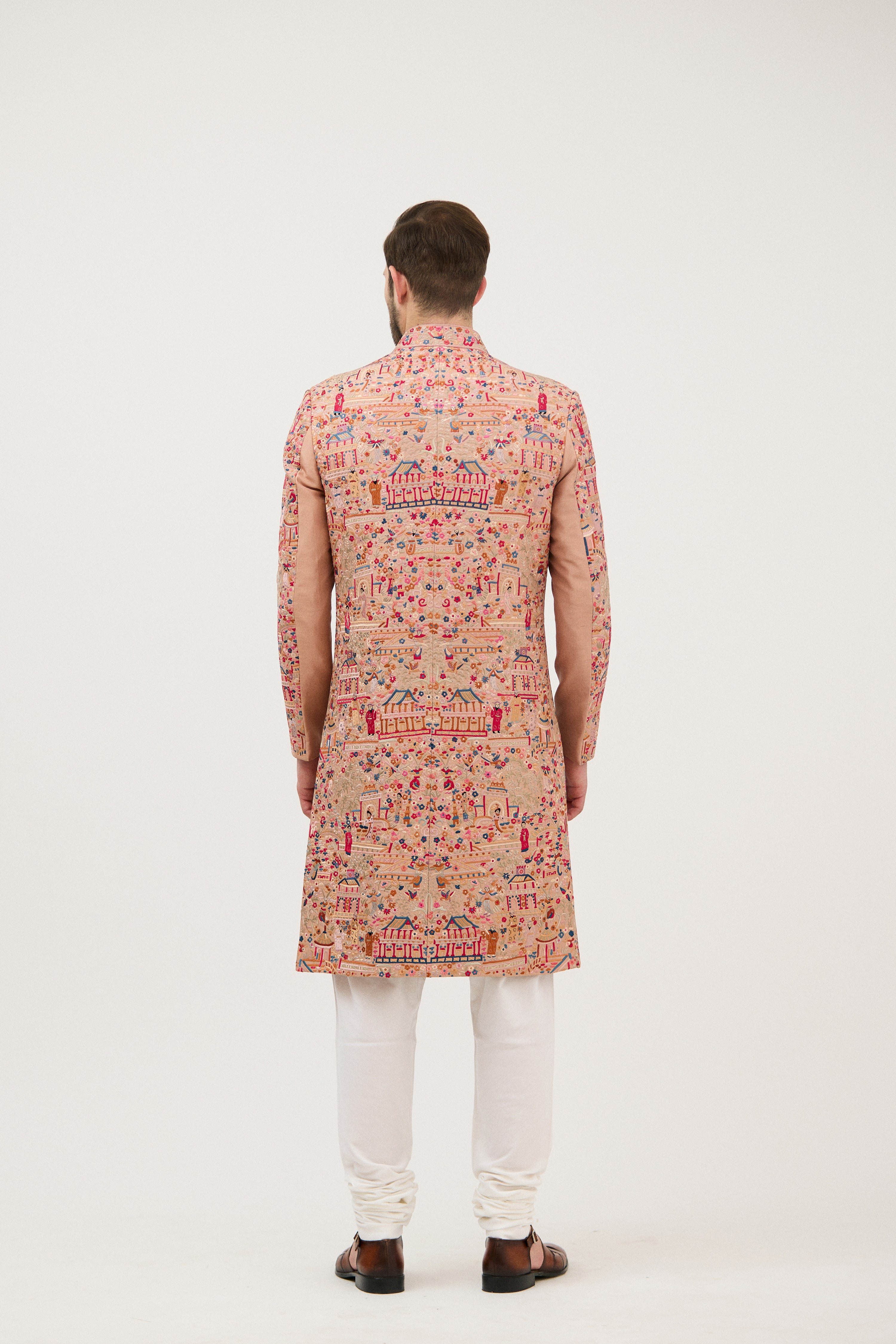 Pharsi Elegance Hand Resham Sherwani With Kurta Set