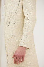 Darbar-e-Khaas Front-Open Mirror Embroidered Achkan Sherwani with Kurta Set