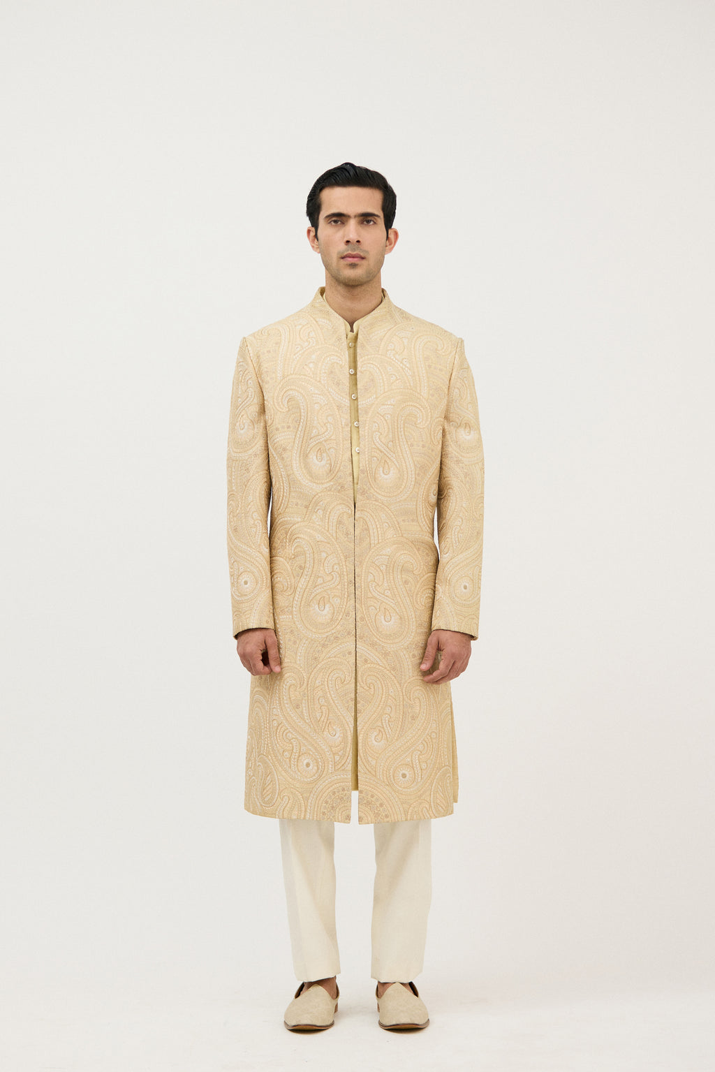 The Grand Nawab Resham & Zari Embroidered Sherwani With Kurta Set