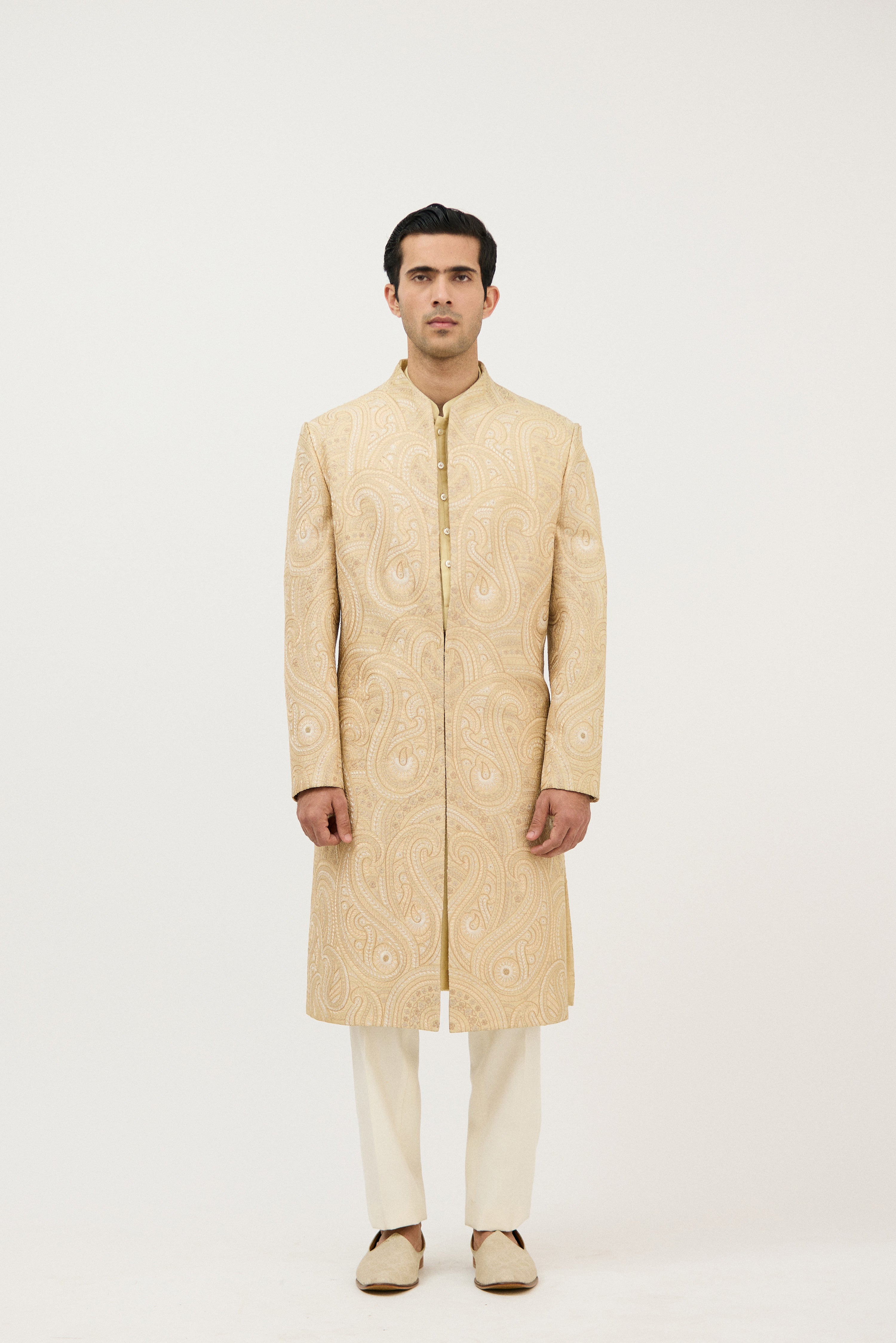 The Grand Nawab Resham & Zari Embroidered Sherwani With Kurta Set