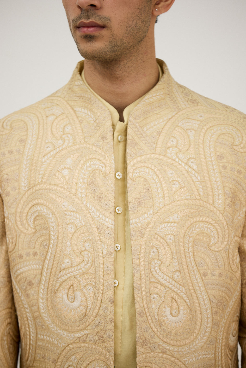 The Grand Nawab Resham & Zari Embroidered Sherwani With Kurta Set