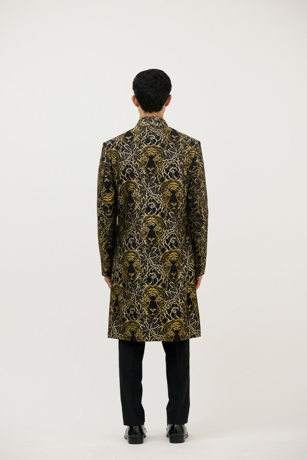 The Royal Tiger Lace Signature V-Neck Indo Western